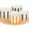 Aperoset Cheri Ø25cm - bamboe & porselein - multicolor