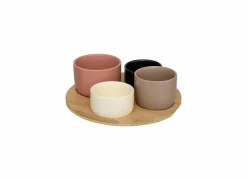 Aperoset Wavy Bliss Ø26cm - bamboe & stoneware - multicolor