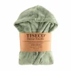 Badjas Delux  110/116 - flanel - sea green