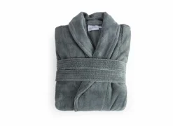 Badjas L flanel eucalyptus