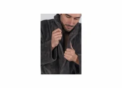 Badjas M flanel grey charcoal
