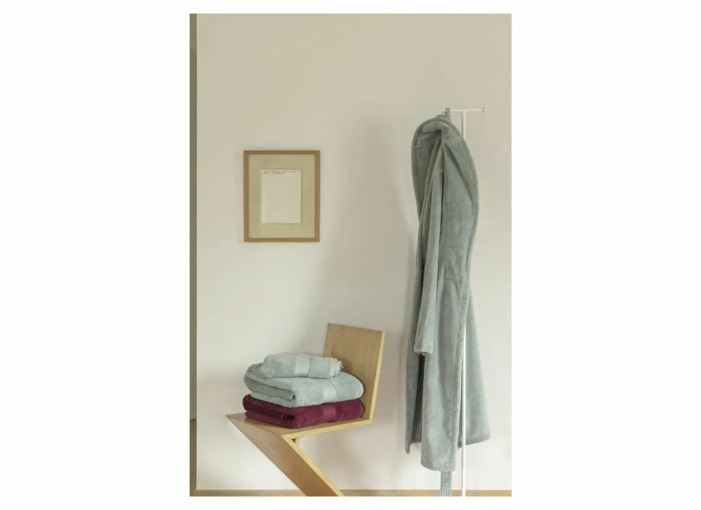 Badjas S flanel sea green