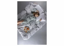Badjas S flanel sea green