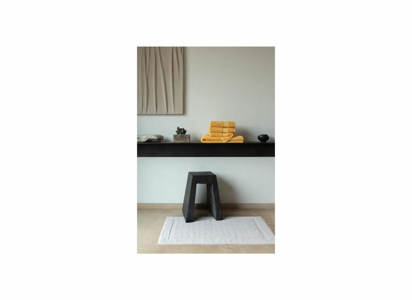 Badmat Una 60x100cm - katoen - white smoke