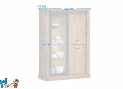 Barkast Elon 125cm - decor - acacia/zwart