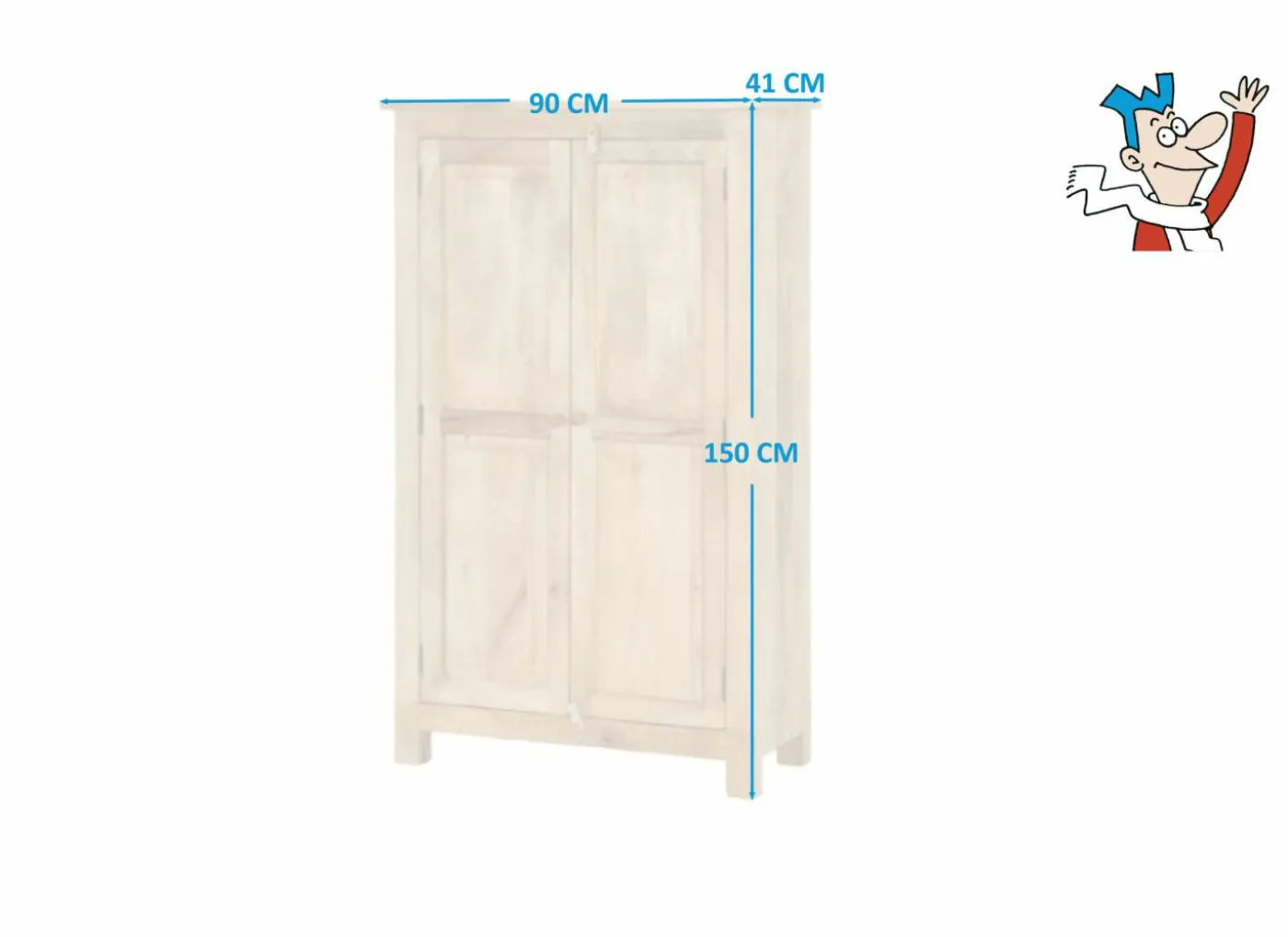 Barkast Onslow 90cm - mango massief - naturel
