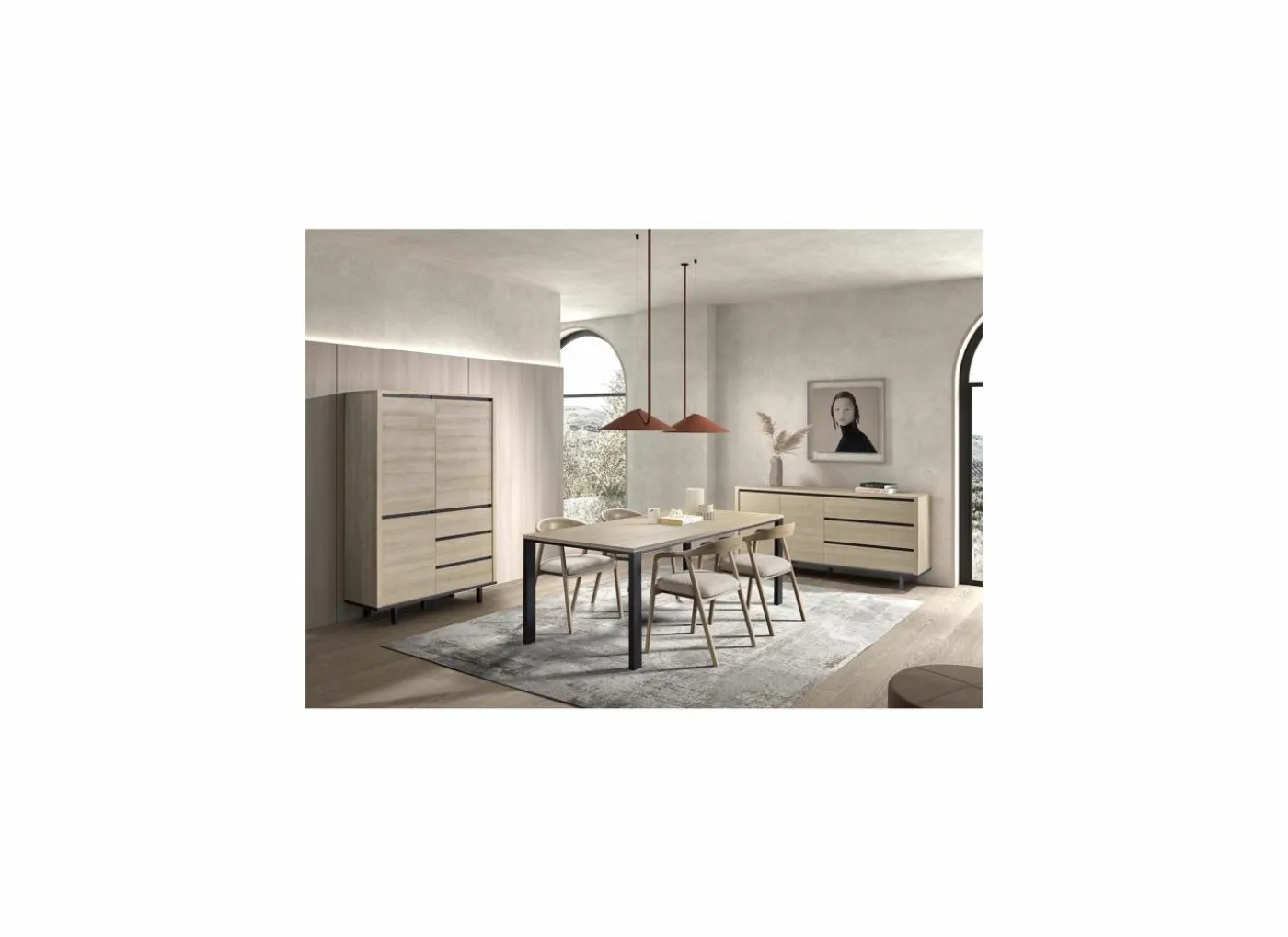 Barkast Tyler 116cm - melamine - urban oak