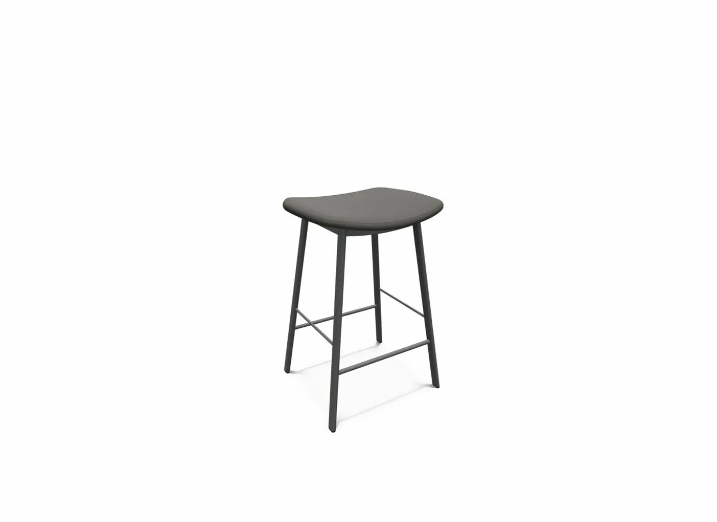 Barkruk Ami ZH65cm - lederlook - sotega antraciet