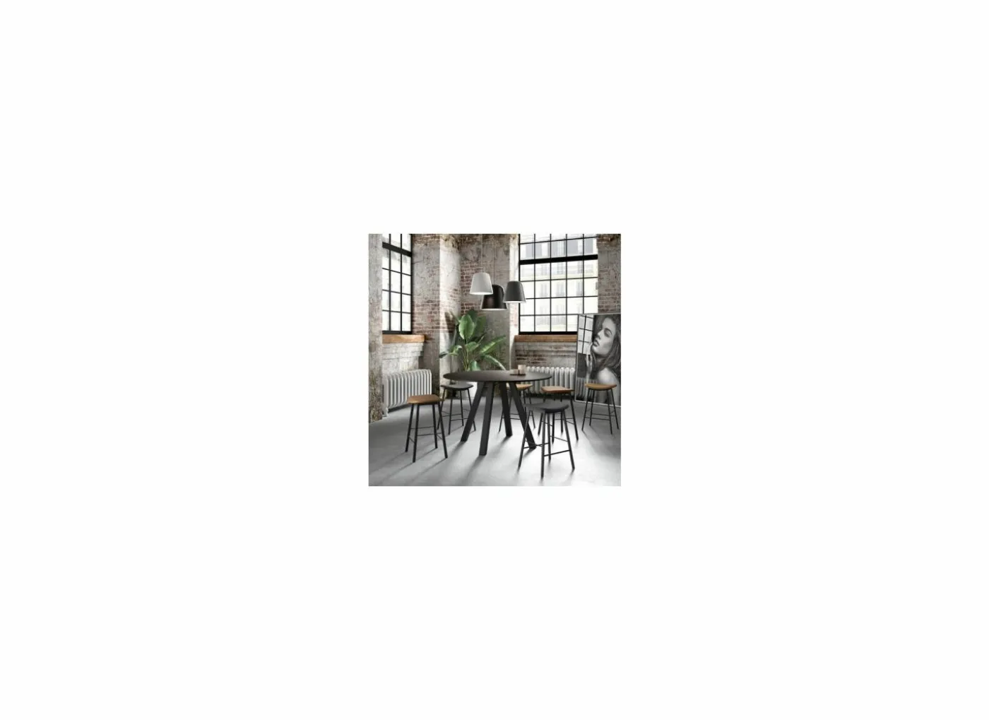 Barkruk Ami ZH65cm - lederlook - sotega antraciet