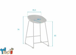 Barkruk Vegas ZH65cm - kunststof - zwart