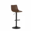 Barstoel Alamo ZH60-82cm - lederlook - cognac