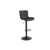 Barstoel Gigolo ZH58-83cm - lederlook - zwart