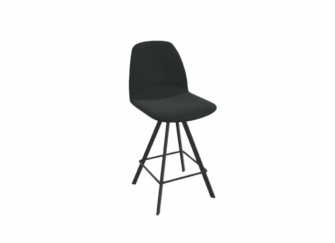 Barstoel Girona ZH65,5cm - kunststof - zwart