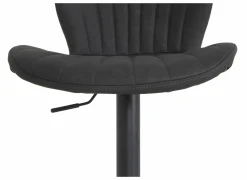 Barstoel Jukebox ZH63-84cm - lederlook - antraciet