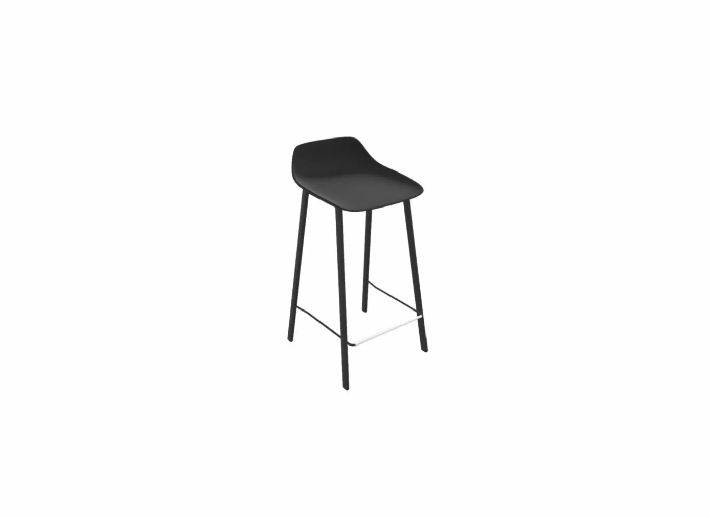 Barstoel Louis ZH65cm - kunststof - zwart