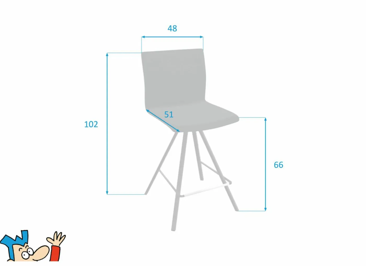 Barstoel Silva ZH66cm - kunststof - zwart