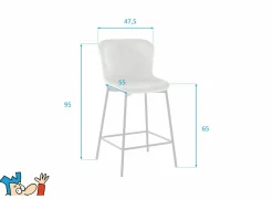 Barstoel Solace ZH65cm - stof - taupe