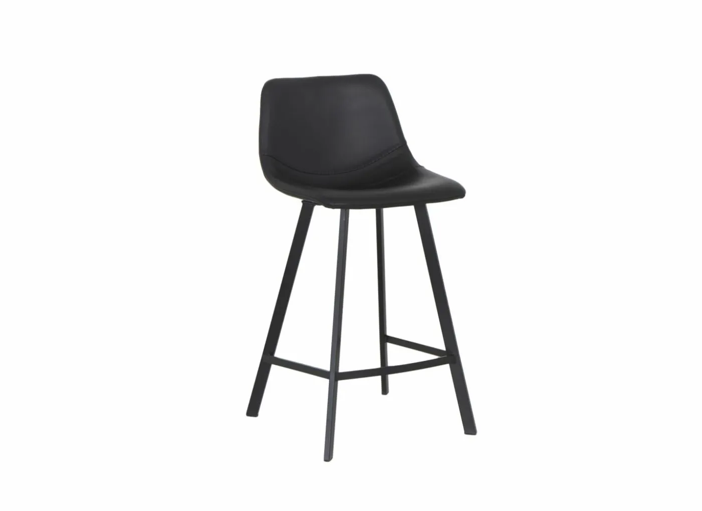 Barstoel Spartacus ZH65cm - lederlook - zwart