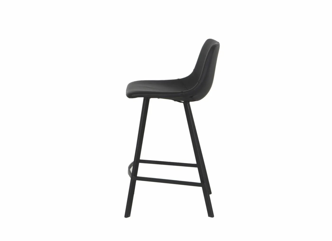 Barstoel Spartacus ZH65cm - lederlook - zwart