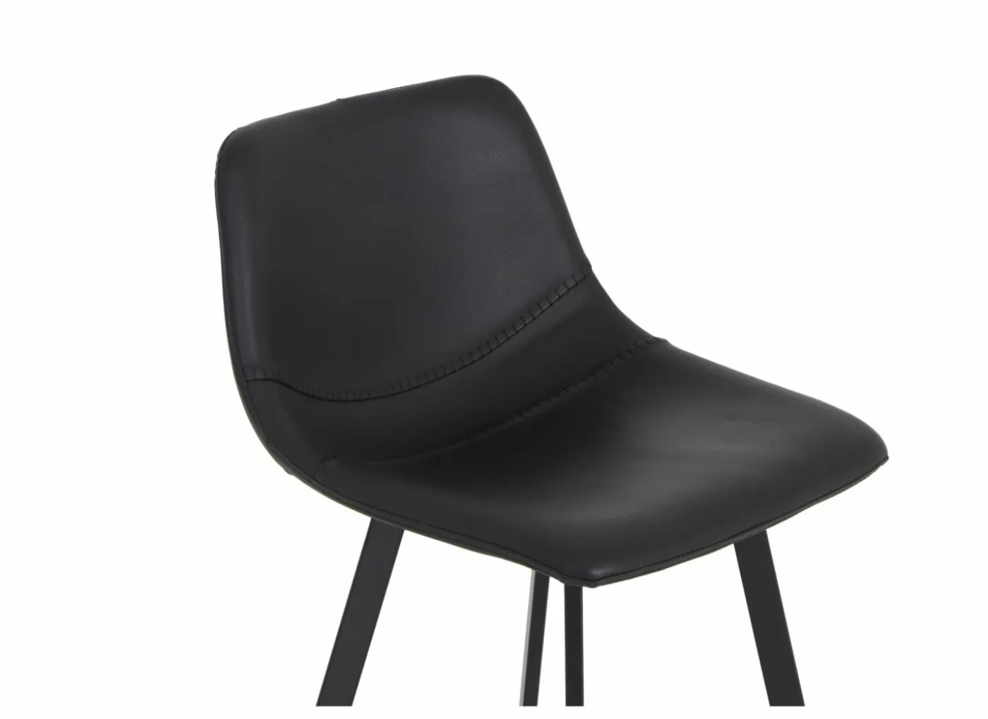 Barstoel Spartacus ZH65cm - lederlook - zwart