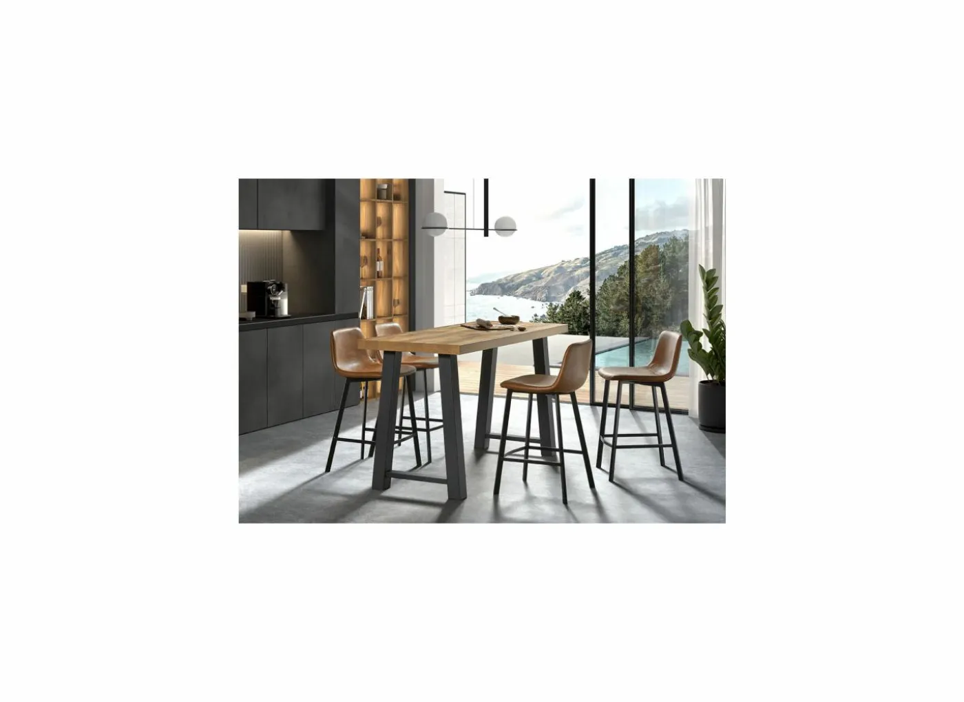 Bartafel 150x90cm - decor - bruin & zwart