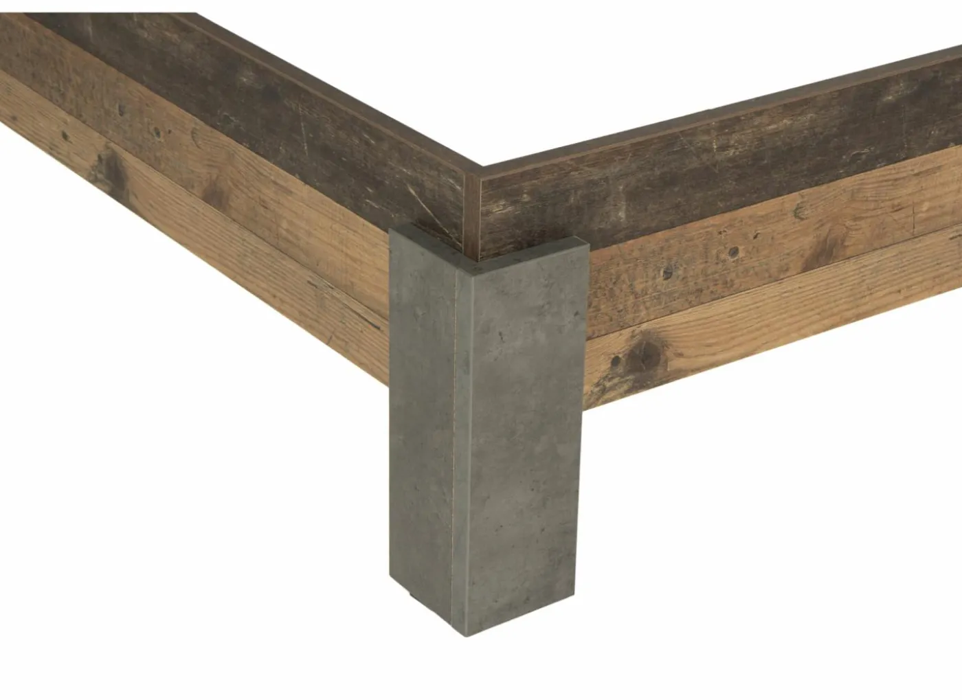 Bed Attaylar 180x200cm - decor - oldwood vintage & donkergrijs