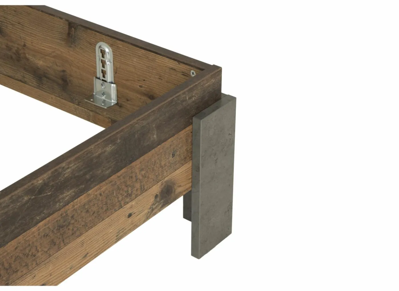 Bed Attaylar 160x200cm - decor - oldwood vintage & donkergrijs