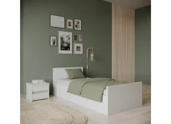 Bed Clyde 90x200cm - decor - wit met opbergruimte