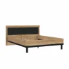 Bed Dalate 160x200cm - decor - kastanje eik & mat zwart