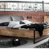 Bed Detroit II 180x200cm - decor - eik & zwart staal