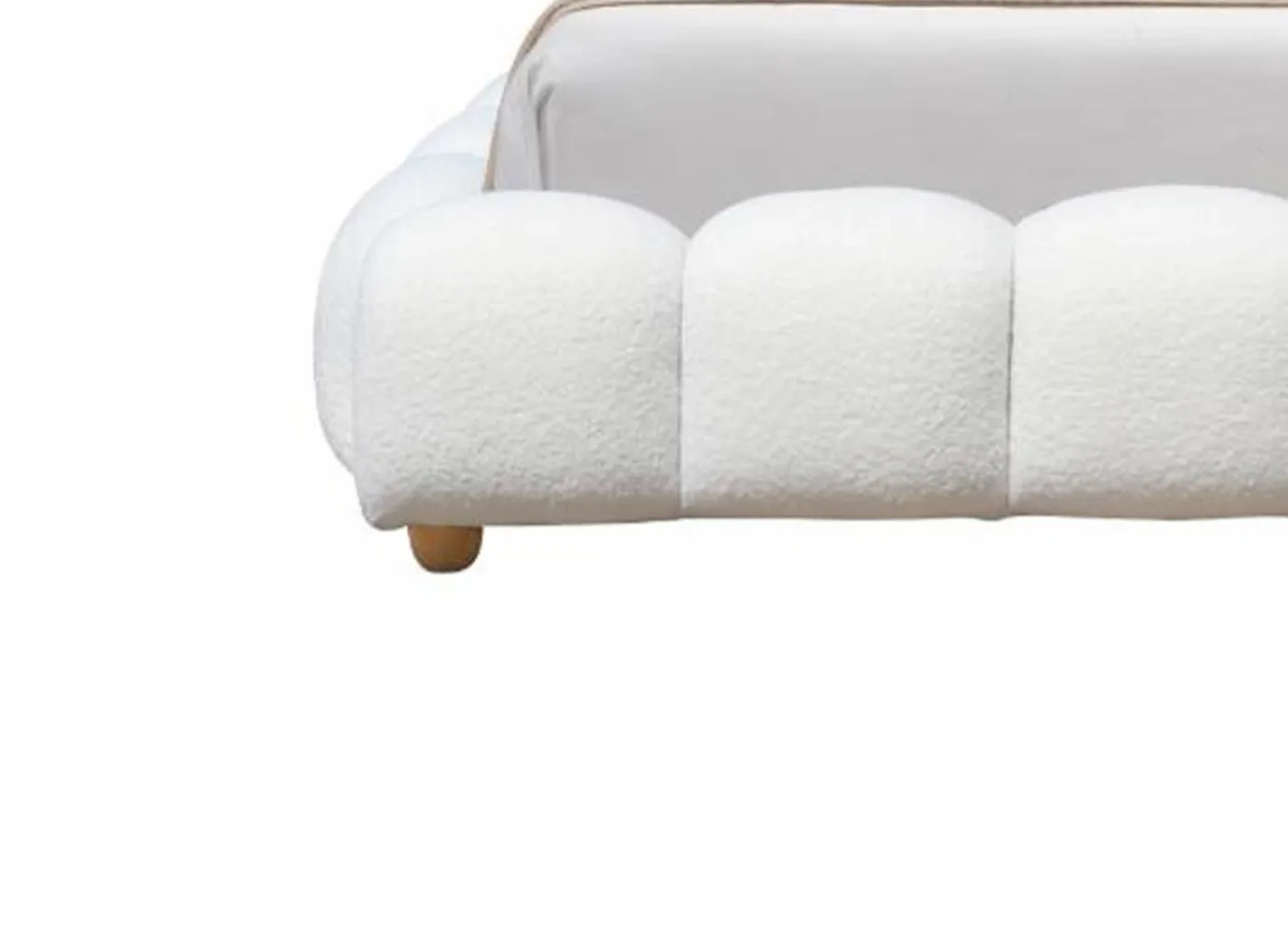 Bed Isola 140x200cm met opbergruimte - bouclé - wit