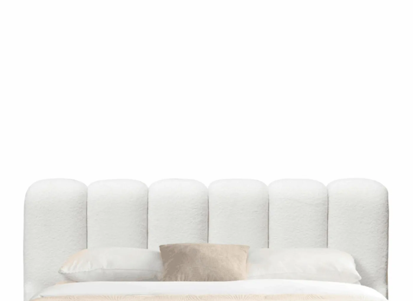 Bed Isola 180x200cm met opberguimte - bouclé - wit