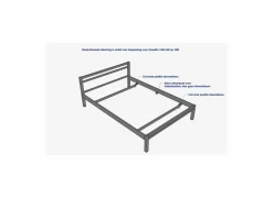 Bed King 140x200cm - metaal - mat antraciet