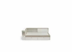 Bed Life 90x190/200cm - decor - kronberg eik & wit met opbergruimte