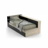 Bed Life 90x190/200cm - decor - kronberg eik & zwart met opbergruimte
