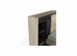 Bed Life 90x190/200cm - decor - kronberg eik & zwart met opbergruimte
