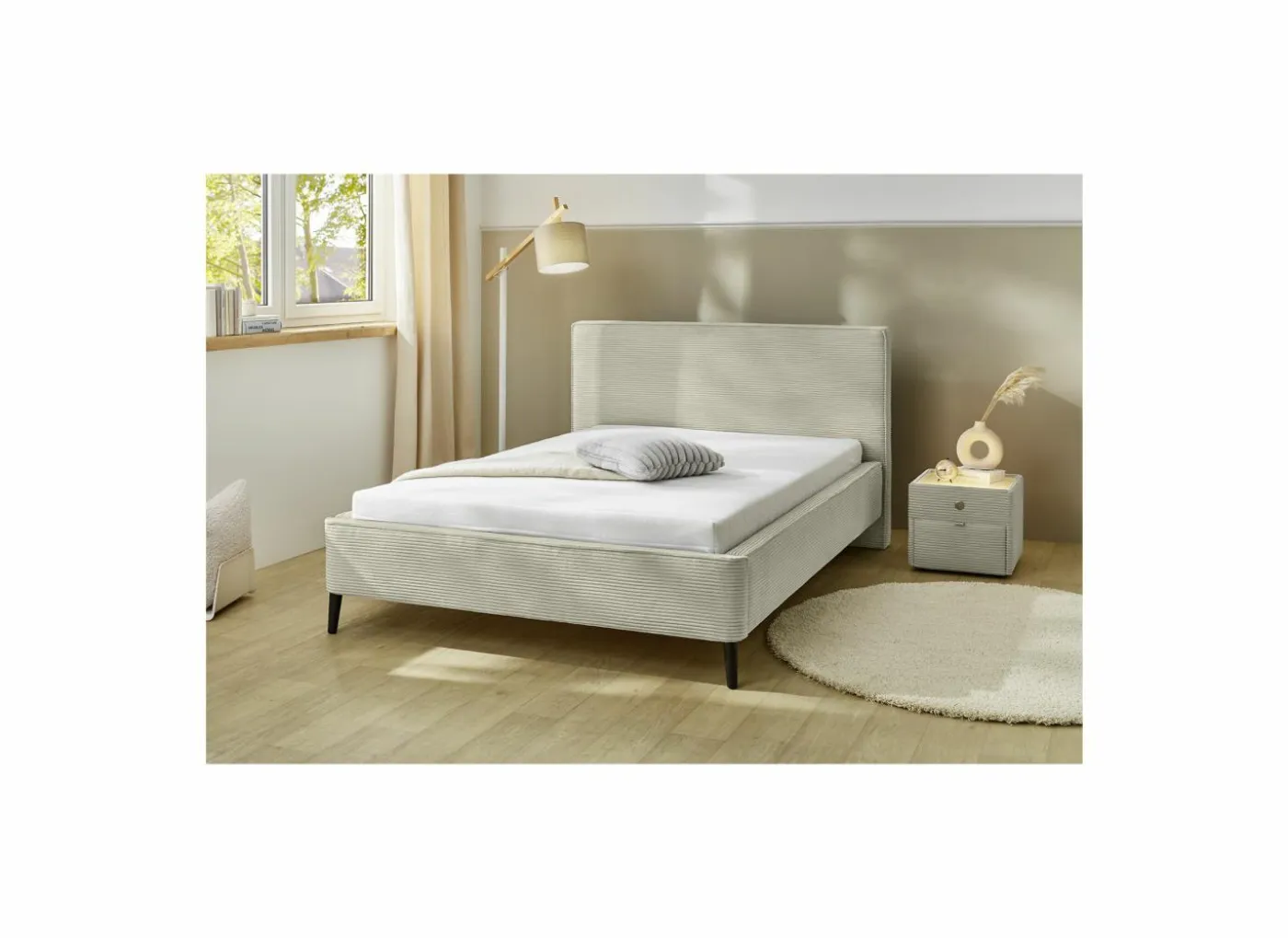 Bed Lisa 140x200cm - stof - greige