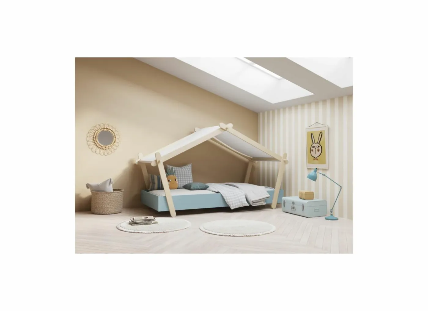 Bed Lodge 90x200cm - MDF - blauw