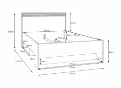 Bed Wexlin 120x200cm - decor - sand & mauvella oak