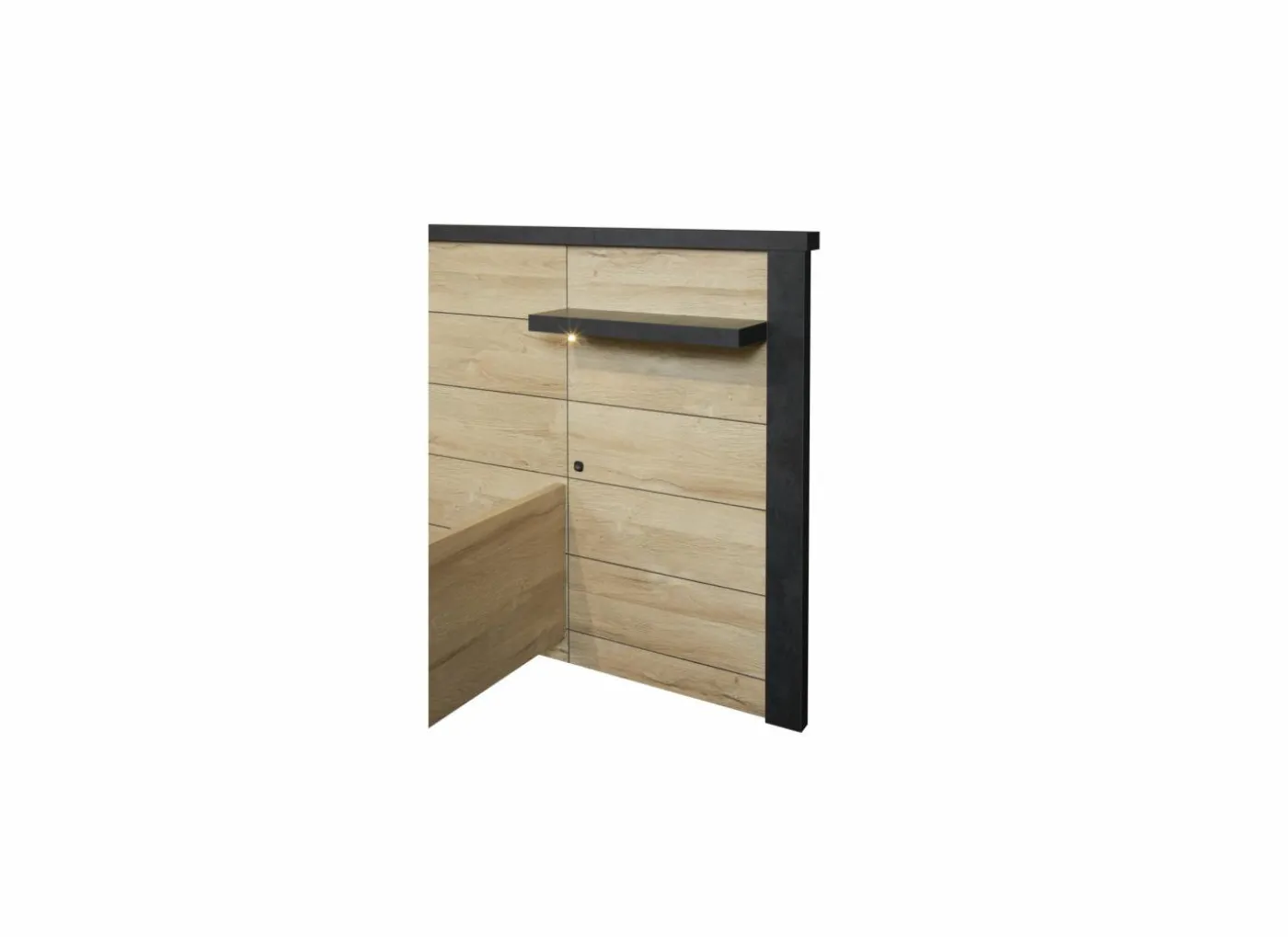 Bed 160x200cm - decor - Franse eik & nox met zijwanden