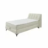 Bedbox Atlantis 120x200cm - stof - ivoor met opbergruimte