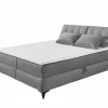 Bedbox Atlantis 180x200cm - stof - donkergrijs met opbergruimte