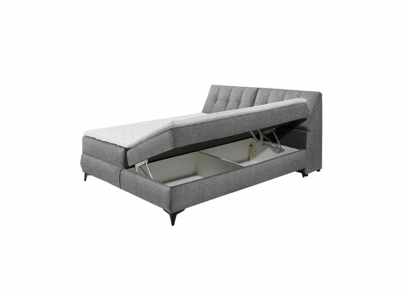 Bedbox Atlantis 180x200cm - stof - donkergrijs met opbergruimte