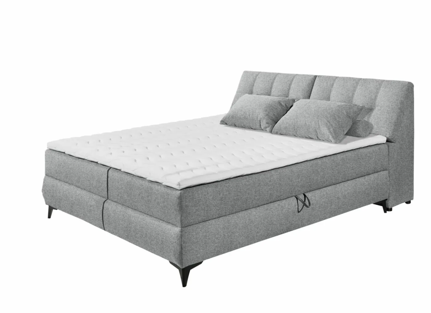 Bedbox Atlantis 180x200cm - stof - grijs met opbergruimte