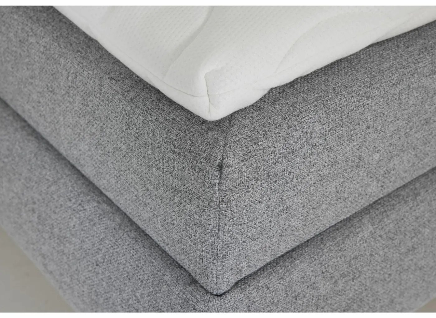 Bedbox Atlantis 180x200cm - stof - grijs met opbergruimte