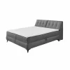 Bedbox Atlantis 160x200cm - stof - antraciet met opbergruimte