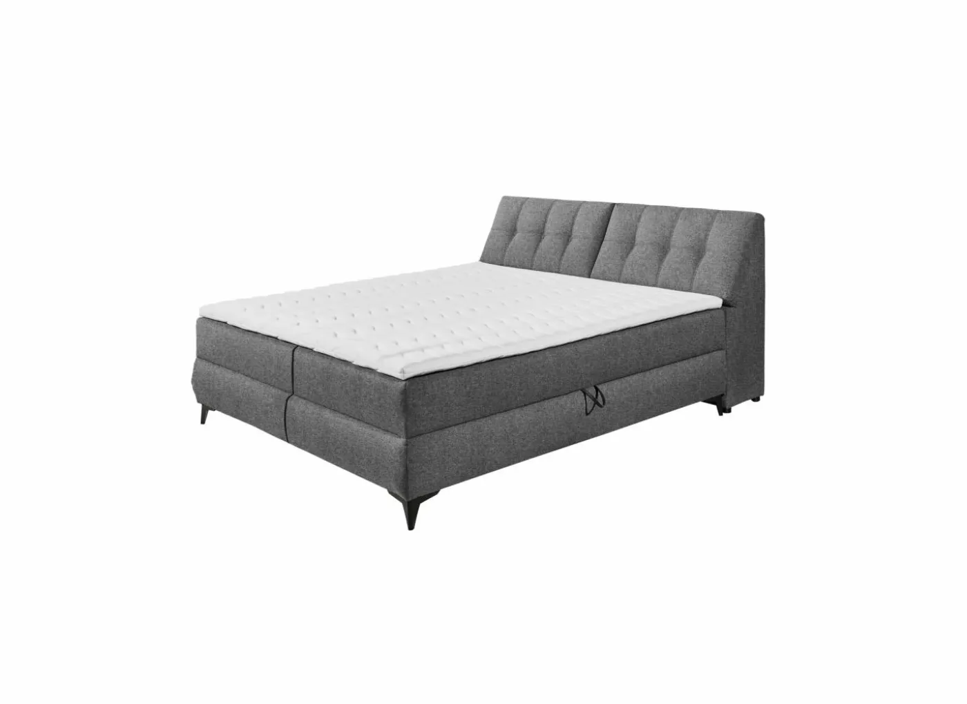 Bedbox Atlantis 160x200cm - stof - antraciet met opbergruimte
