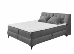 Bedbox Atlantis 180x200cm - stof - antraciet met opbergruimte