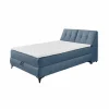 Bedbox Atlantis 140x200cm - stof - blauw met opbergruimte