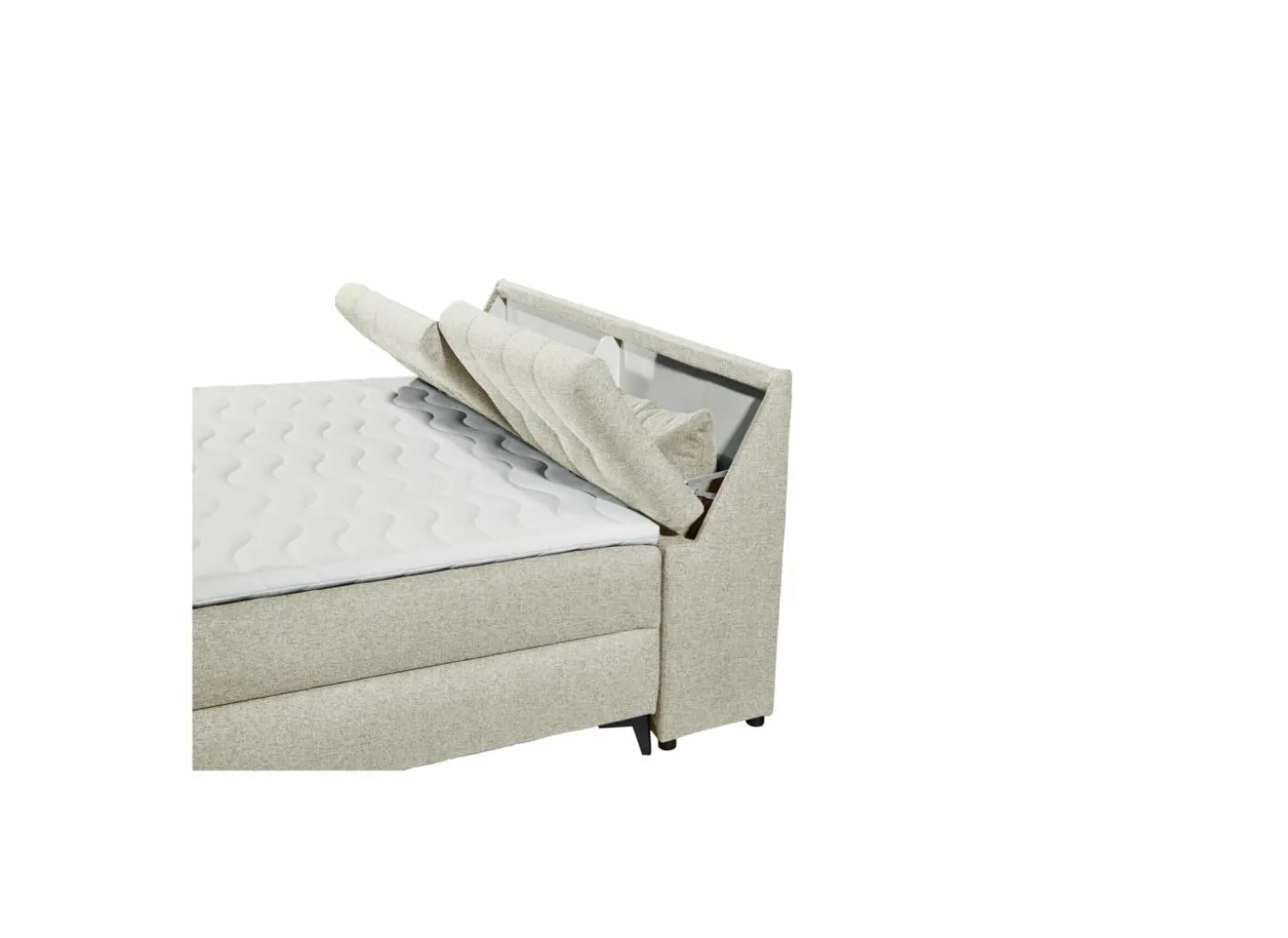 Bedbox Atlantis 180x200cm - stof - ivoor met opbergruimte